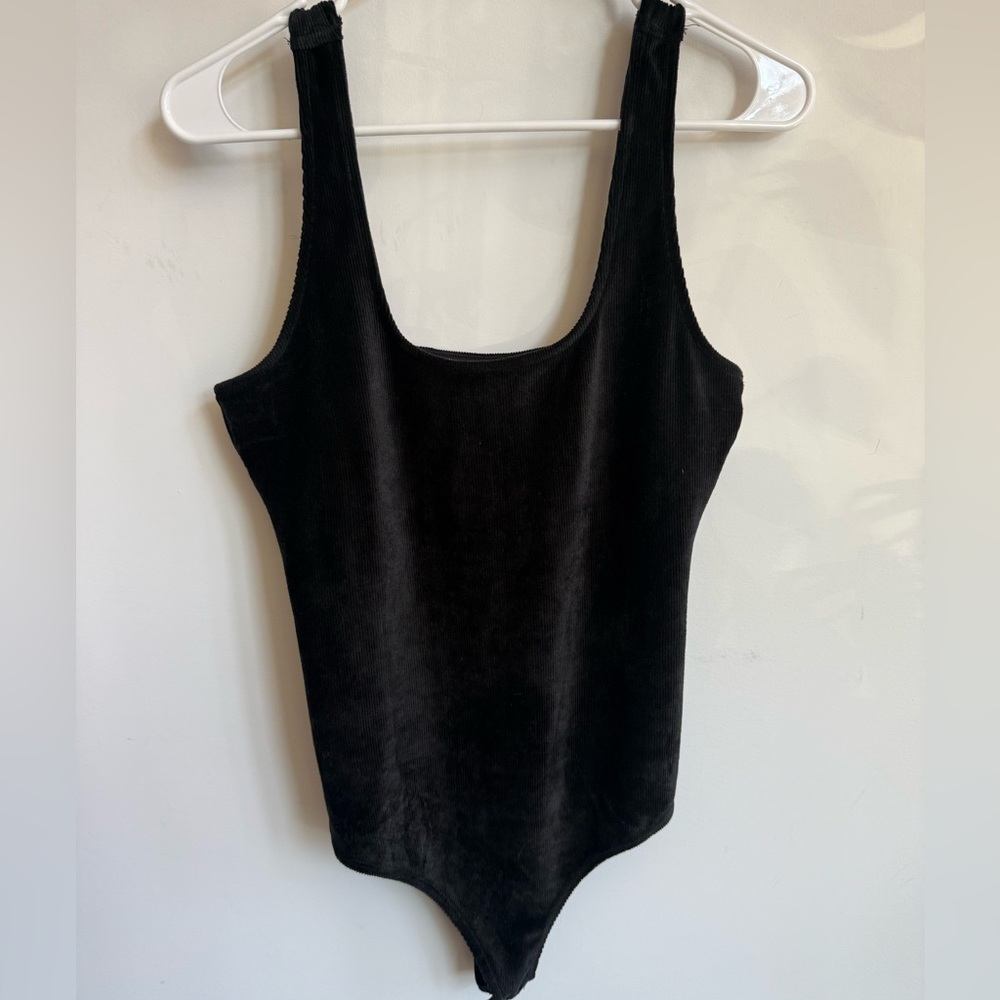 Black velvet bodysuit